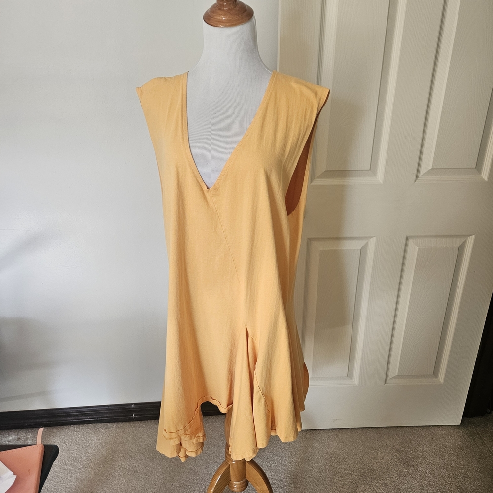 Free People Sleeveless V-Neck MINI dress  Sherbert Orange